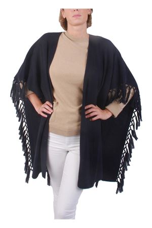 Giacca con frange in cachemire e lana nera Art Tricot | D7171 FRINGENERO